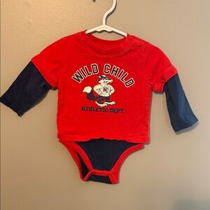 Old Navy Red and Blue Wild Child Bodysuit